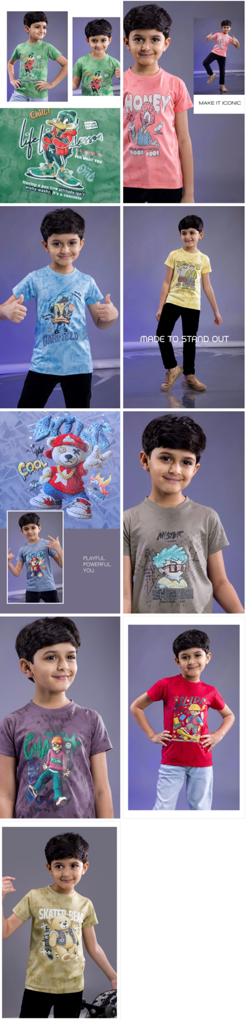 Amrah Wholesale Tlc Vol 52 Imported Tencel Lycra Printed Boys T-Shirt Collection - Amrah Wholesale