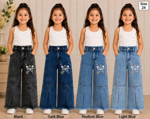 Amrah Wholesale Tlc Vol 54 Premium Denim Kids Jeans with Butterfly Embroidery - Amrah Wholesale