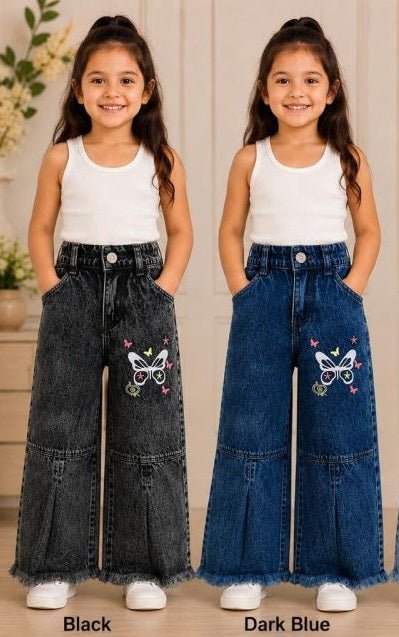 Amrah Wholesale Tlc Vol 54 Premium Denim Kids Jeans with Butterfly Embroidery - Amrah Wholesale