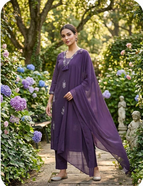 Amrah Wholesale TLC Vol 57 Cotton Embroidered Kurti Pant Dupatta Set - Amrah Wholesale