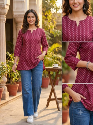 Amrah Wholesale Tlc Vol 58 Cotton Printed Short Kurti - Amrah Wholesale