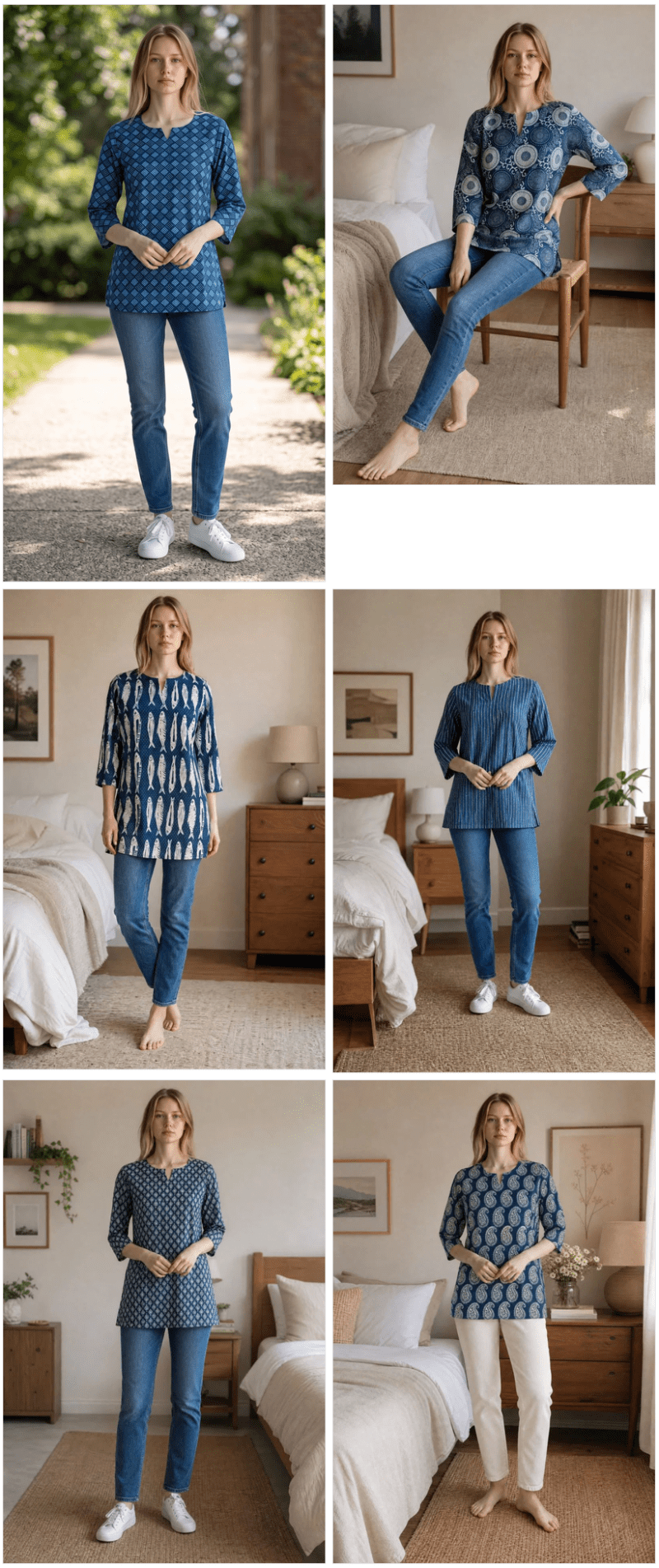 Amrah Wholesale Tlc Vol 61 Cotton Indigo Printed Short Kurti - Amrah Wholesale