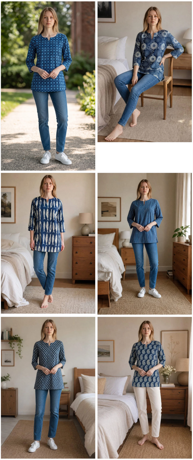 Amrah Wholesale Tlc Vol 61 Cotton Indigo Printed Short Kurti