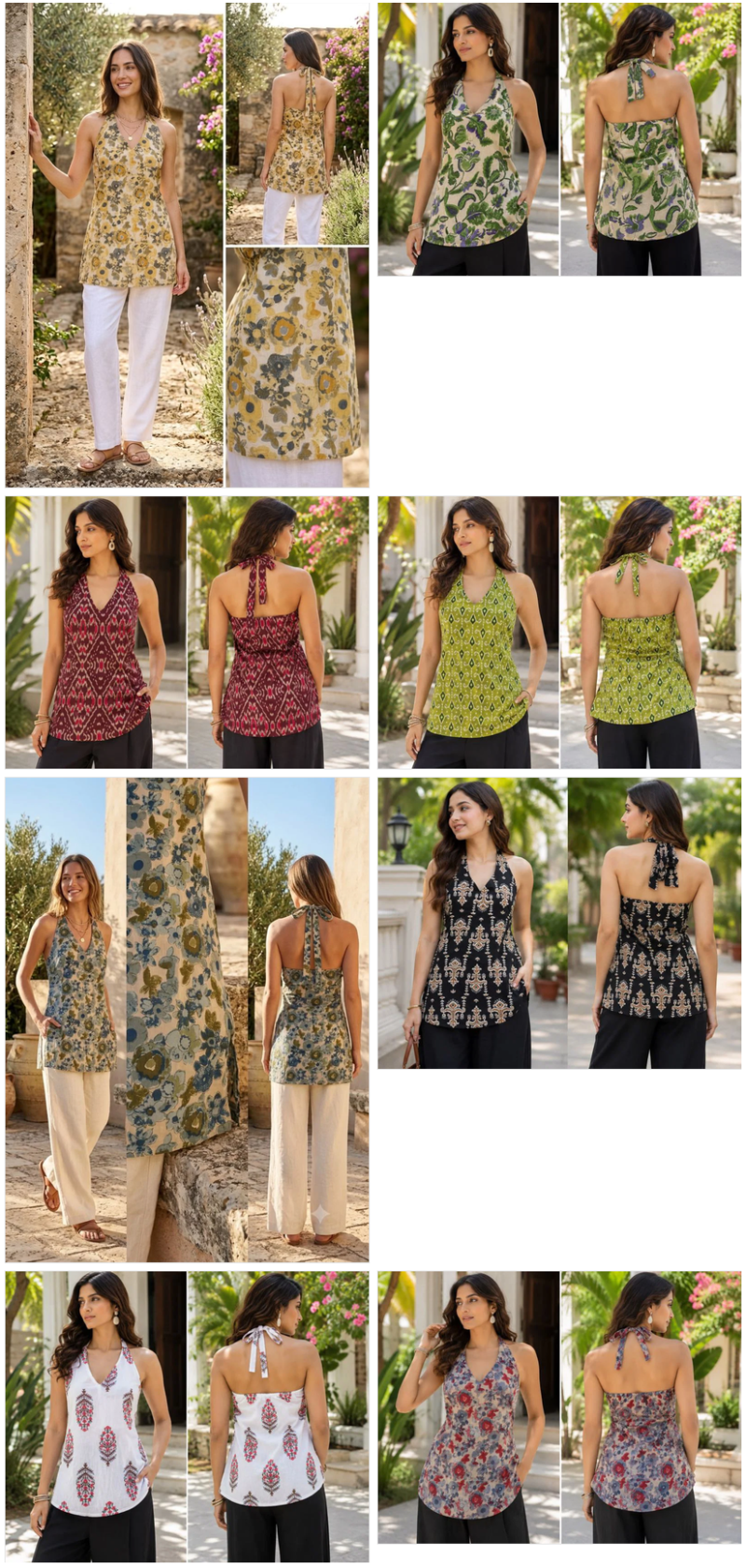Amrah Wholesale Tlc Vol 63 Cotton Printed Halter Neck Short Kurti