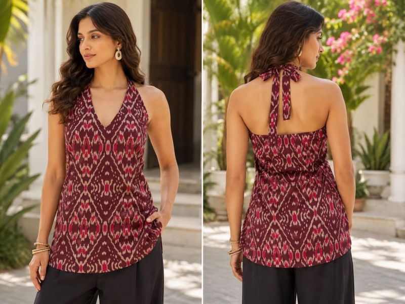 Amrah Wholesale Tlc Vol 63 Cotton Printed Halter Neck Short Kurti