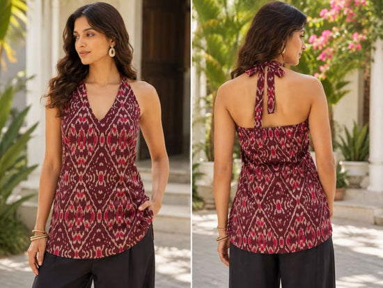 Amrah Wholesale Tlc Vol 63 Cotton Printed Halter Neck Short Kurti