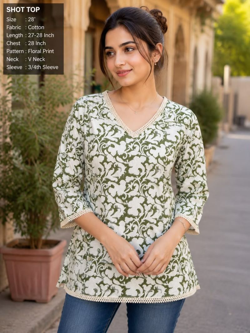 Amrah Wholesale TLC Vol 68 Cotton Floral Printed Short Top Collection - Amrah Wholesale