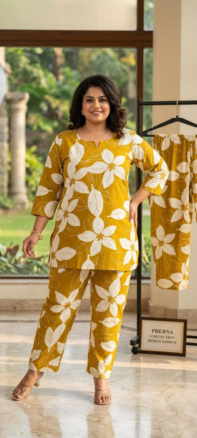 Amrah Wholesale TLC Vol 91 Rayon Printed Plus Size Co Ord Set