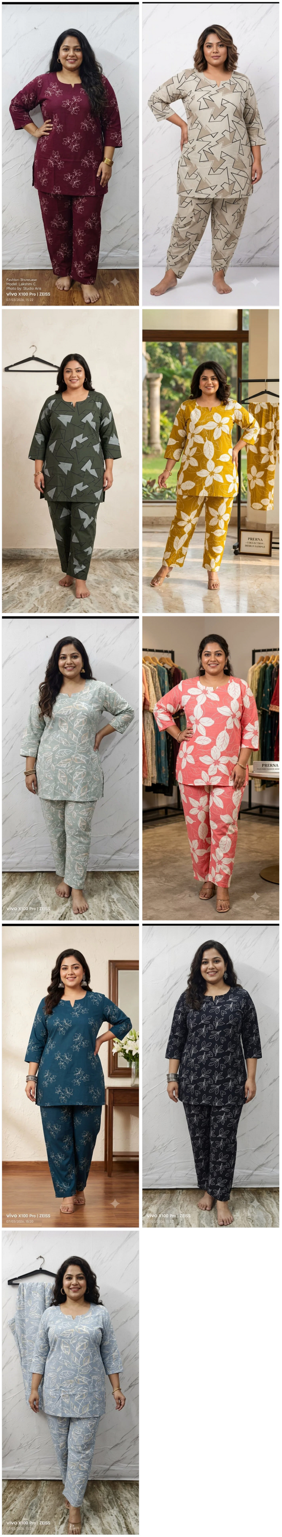 Amrah Wholesale TLC Vol 91 Rayon Printed Plus Size Co Ord Set