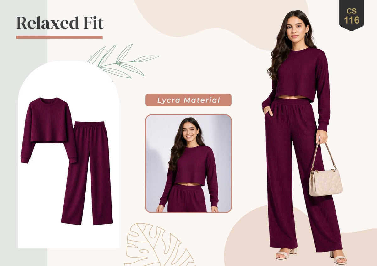 Amrah Wholesale Trendy Lucy Lycra Polyester Co Ord Set - Amrah Wholesale