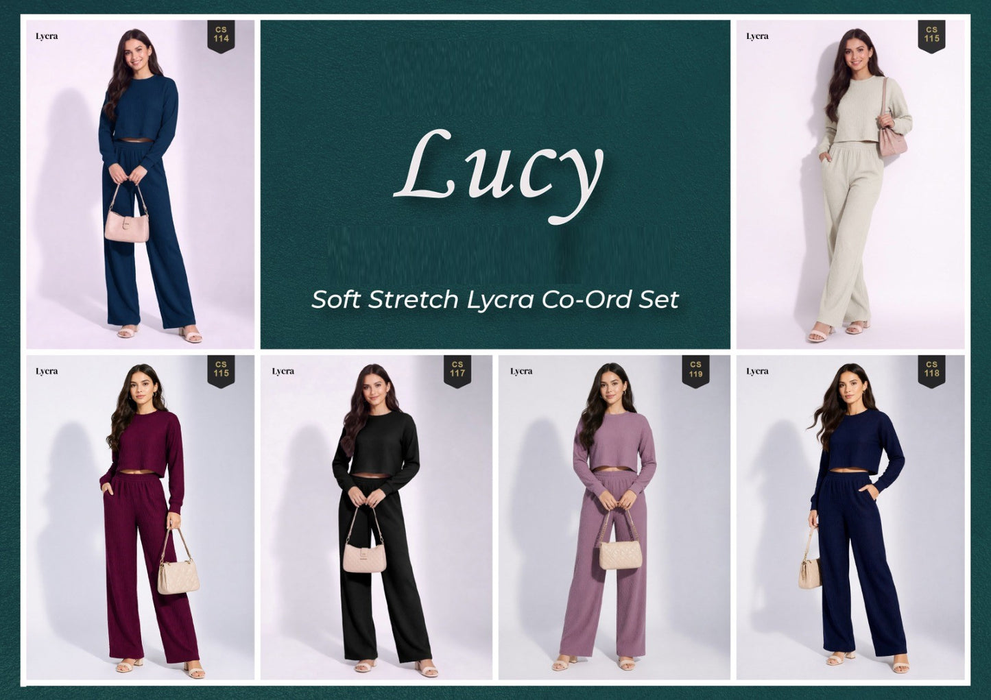 Amrah Wholesale Trendy Lucy Lycra Polyester Co Ord Set