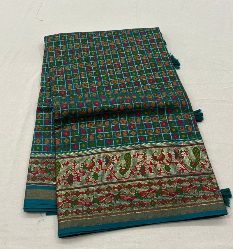 Amrah Wholesale Tunisha Silk Handloom Silk Zari Border Printed Saree