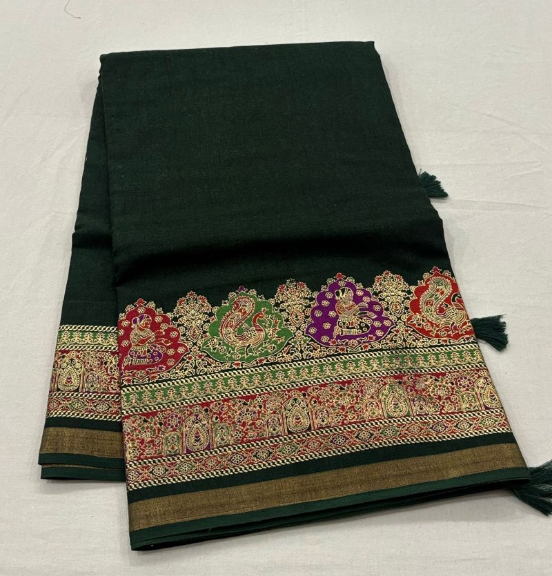 Amrah Wholesale Tunisha Silk Handloom Silk Zari Border Printed Saree