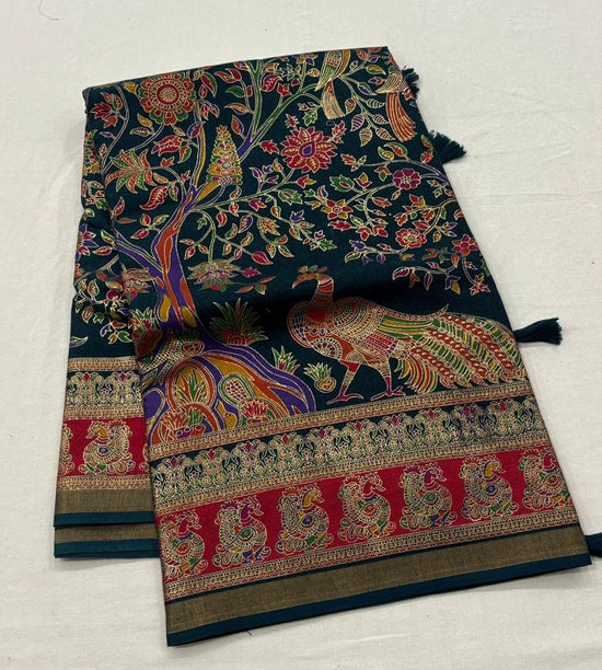 Amrah Wholesale Tunisha Silk Handloom Silk Zari Border Printed Saree