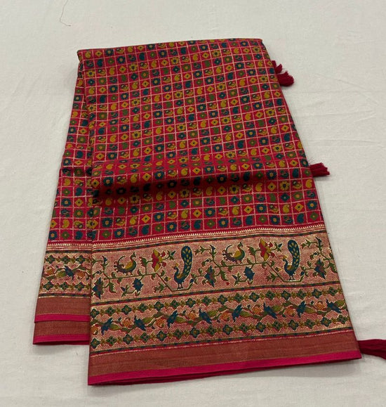 Amrah Wholesale Tunisha Silk Handloom Silk Zari Border Printed Saree