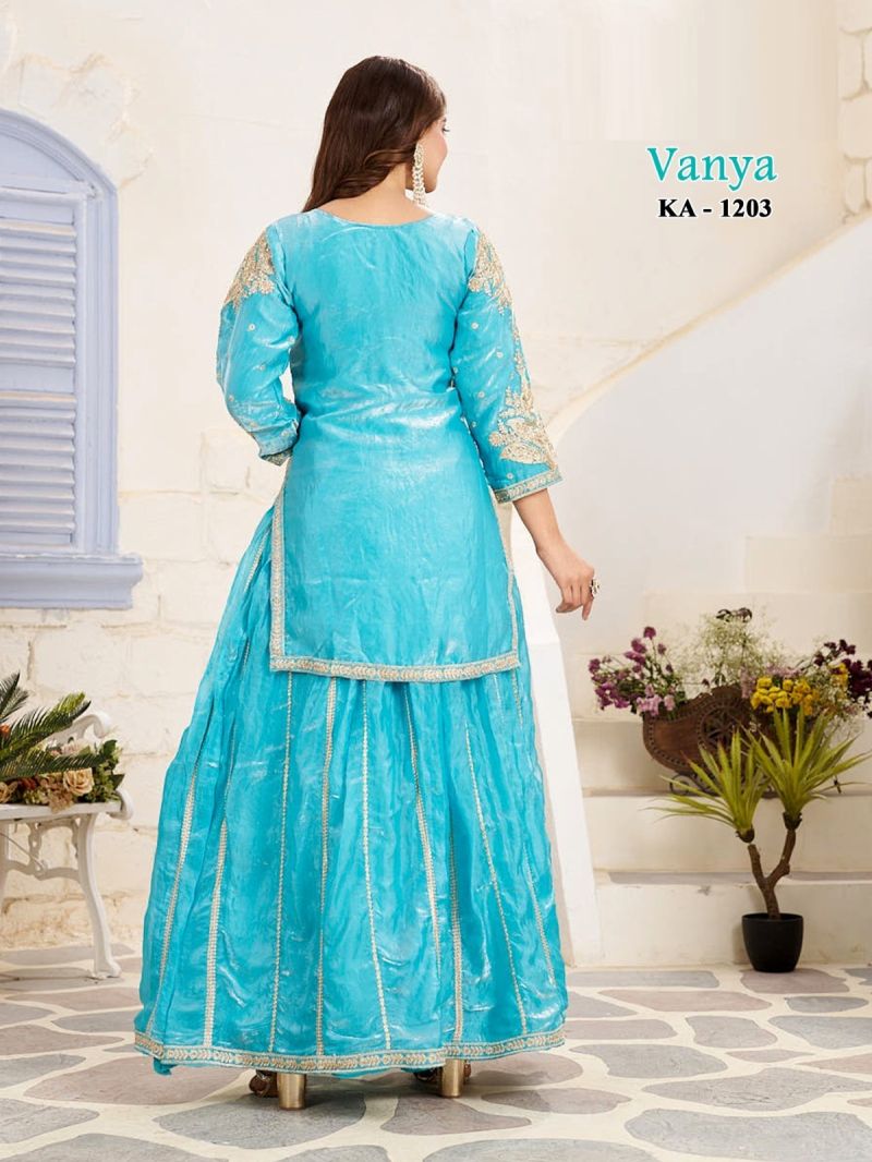 Amrah Wholesale Vanya Ka 1203 Frendy Silk Embroidered Kurti Ghagra With Dupatta - Amrah Wholesale