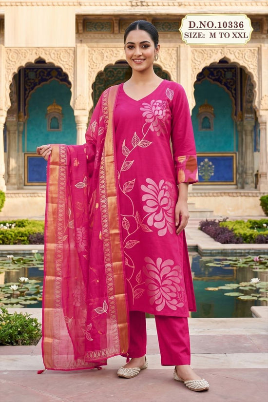 Amrah Wholesale Venisaa 10336 Berlin Silk Printed Kurti Pant Dupatta Set