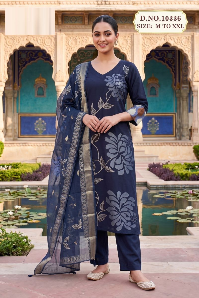 Amrah Wholesale Venisaa 10336 Berlin Silk Printed Kurti Pant Dupatta Set