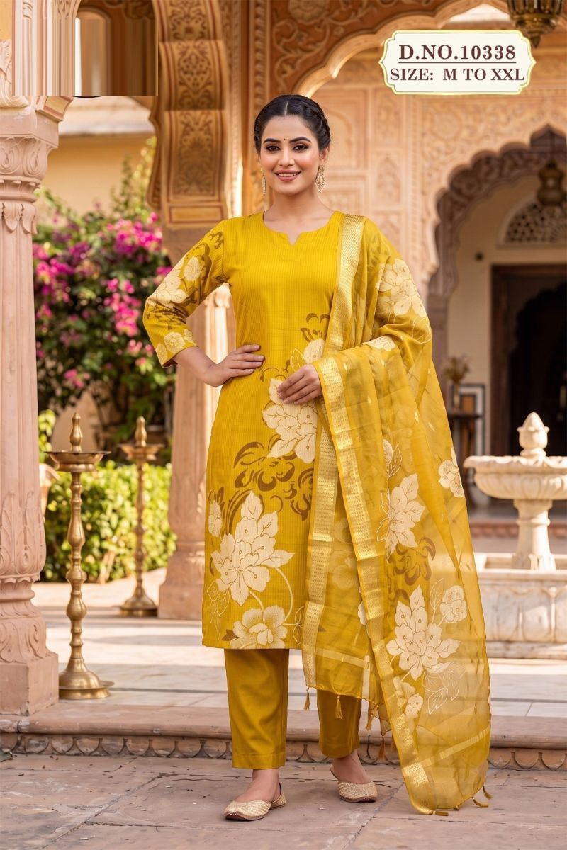 Amrah Wholesale Venisaa 10338 Berlin Silk Printed Kurti Pant Dupatta Set