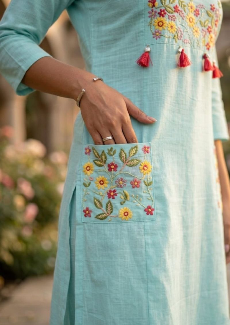 Amrah Wholesale Vitara Hanshika Cotton Embroidered Kurti Pant Set
