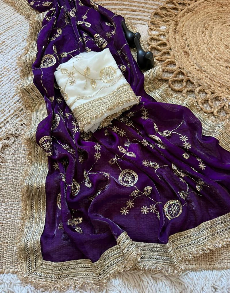 Amrah Wholesale Vt 879 T Fandy Satin Beads Embroidery Worked Saree - Amrah Wholesale