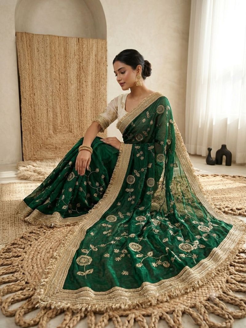 Amrah Wholesale Vt 879 T Fandy Satin Beads Embroidery Worked Saree - Amrah Wholesale