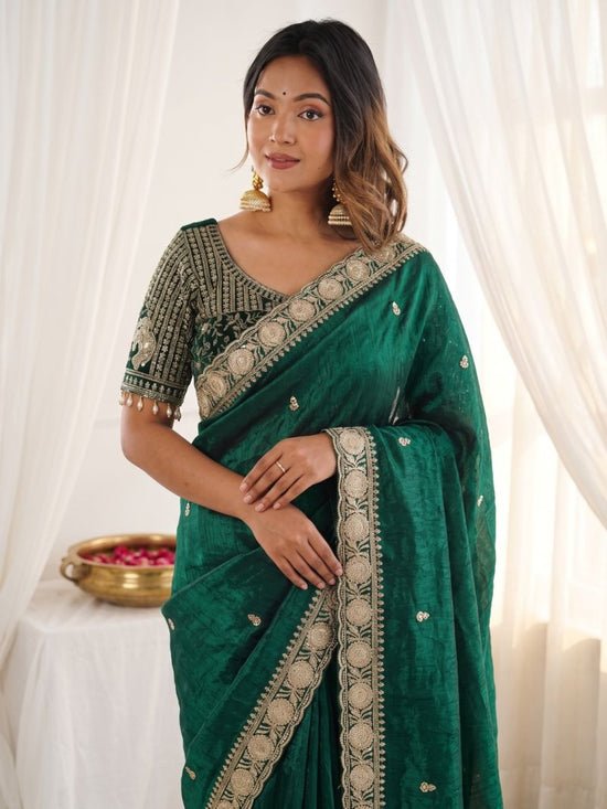 Amrah Wholesale VT 900 T Pure Fandy Satin Embroidered Saree