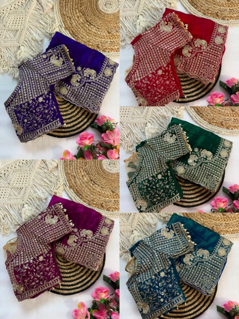 Amrah Wholesale VT 900 T Pure Fandy Satin Embroidered Saree