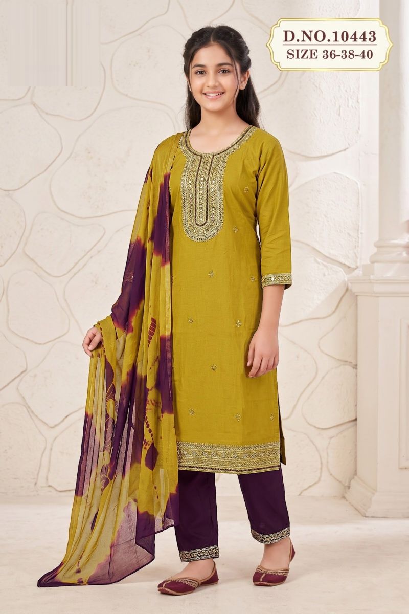 Amrah Wholesale Yalinee 10443 Heavy Rayon Embroidered Kurti Pant Dupatta Set