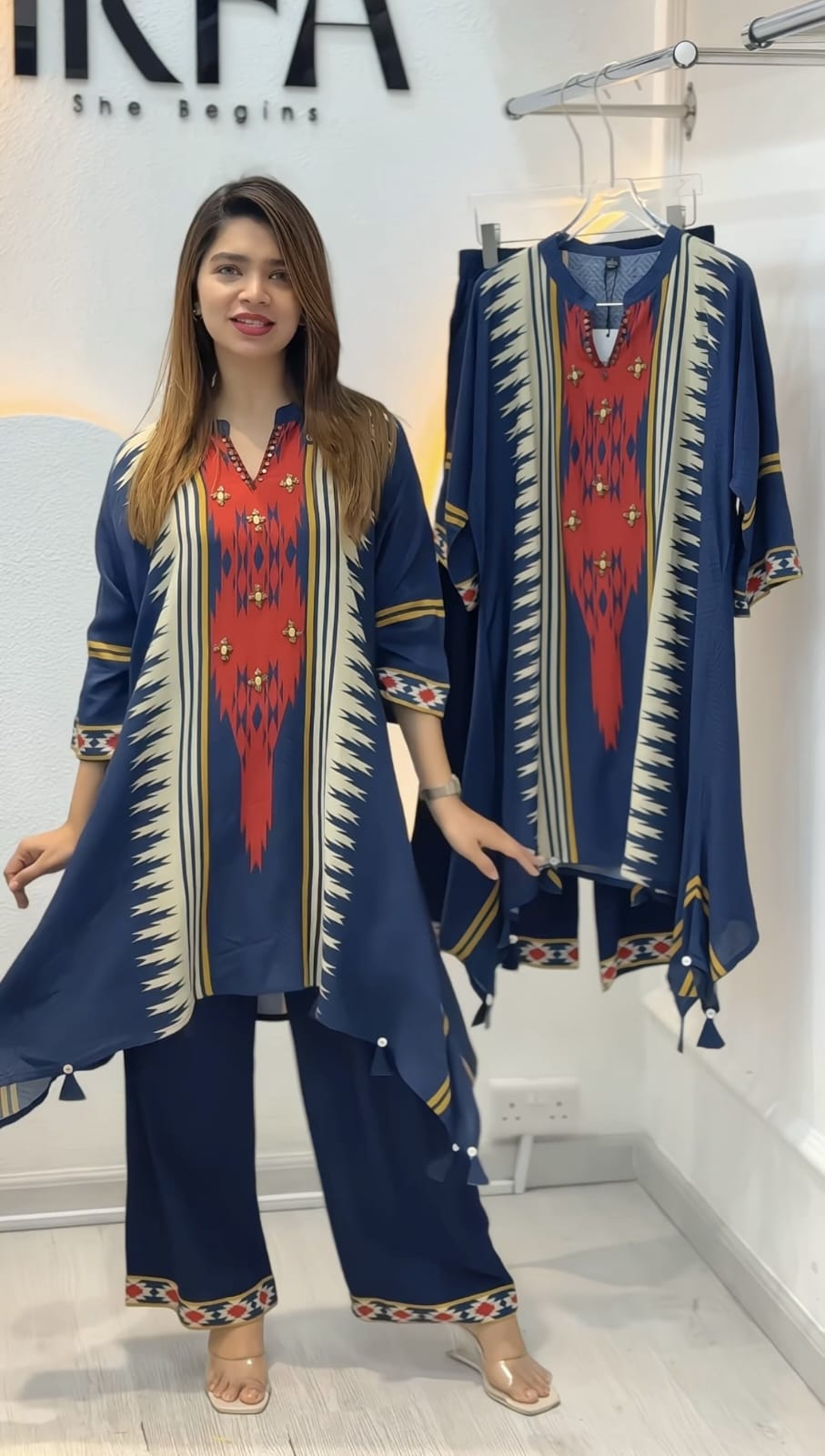 Amrah Wholesale Yd 069 Muslin Cotton Kurti Pant Set - Amrah Wholesale