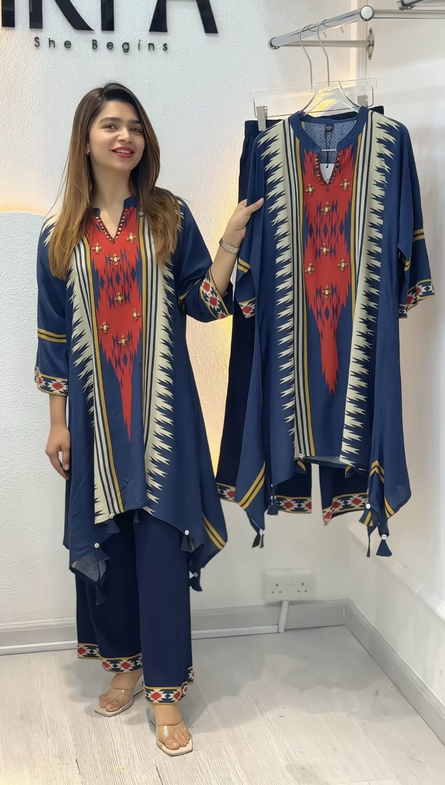 Amrah Wholesale Yd 069 Muslin Cotton Kurti Pant Set - Amrah Wholesale