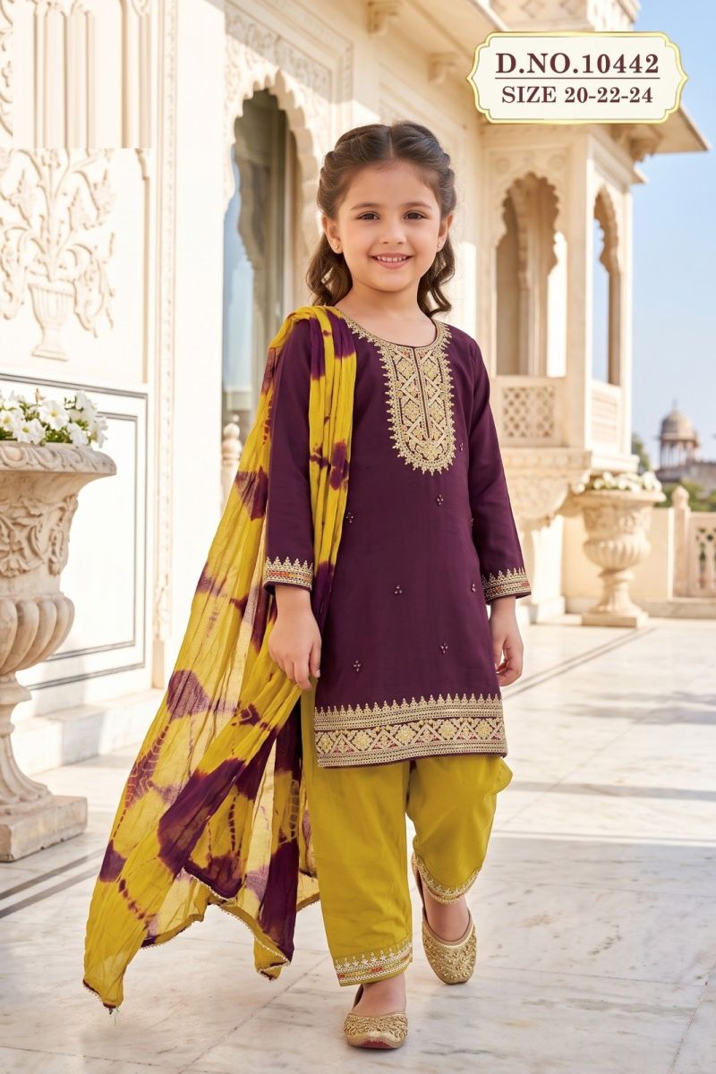 Amrah Wholesale Yukti 10442 Kids Heavy Rayon Girls Ethnic Dress