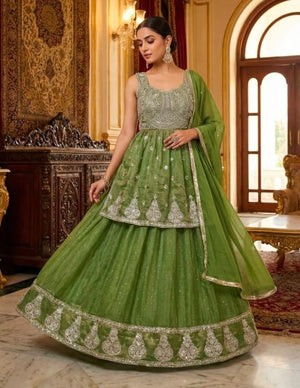 Amrah Wholesale Zariya Ka 1204 Frendy Silk Embroidered Kurti Ghagra Set - Amrah Wholesale