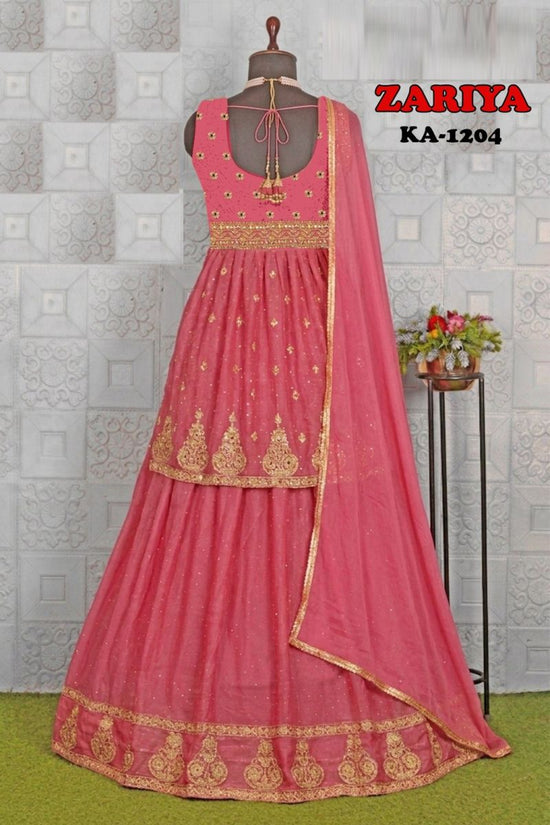 Amrah Wholesale Zariya Ka 1204 Frendy Silk Embroidered Kurti Ghagra Set