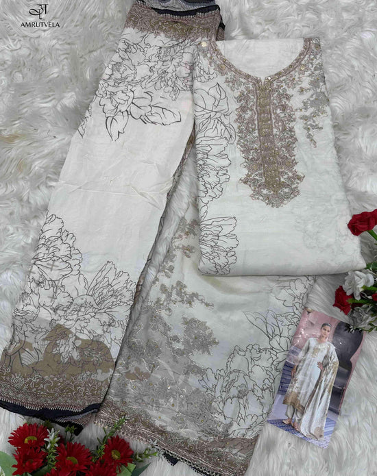 Amrutvela AT - 210 Salwar Suit Set Viscose Muslin Embroidery Wholesale - Amrah Wholesale