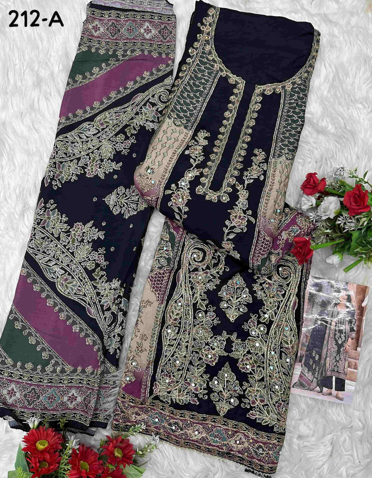Amrutvela AT-212 Viscose Muslin Pakistani Suit