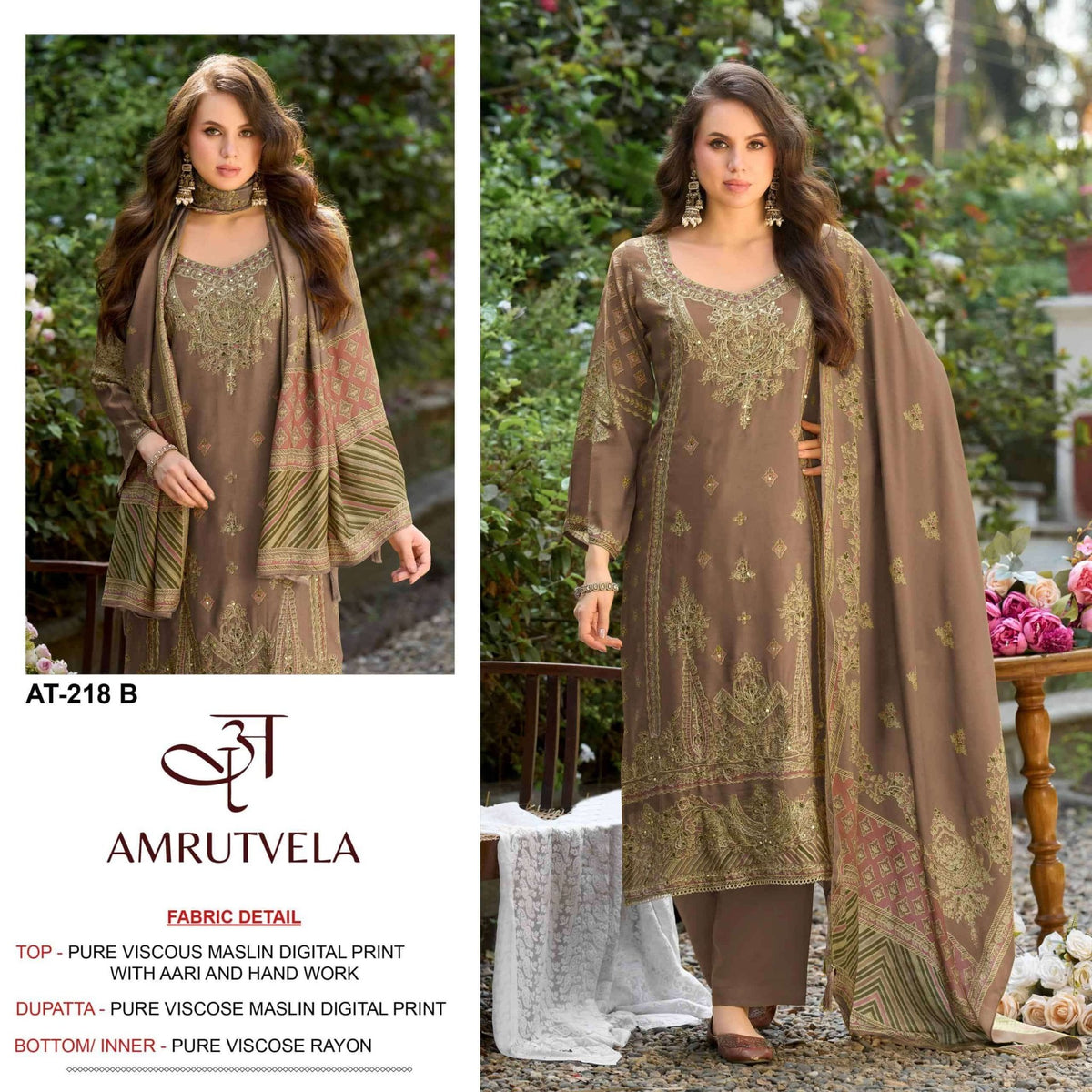 Amrutvela AT - 218 Viscose Muslin Pakistani Suit - Amrah Wholesale