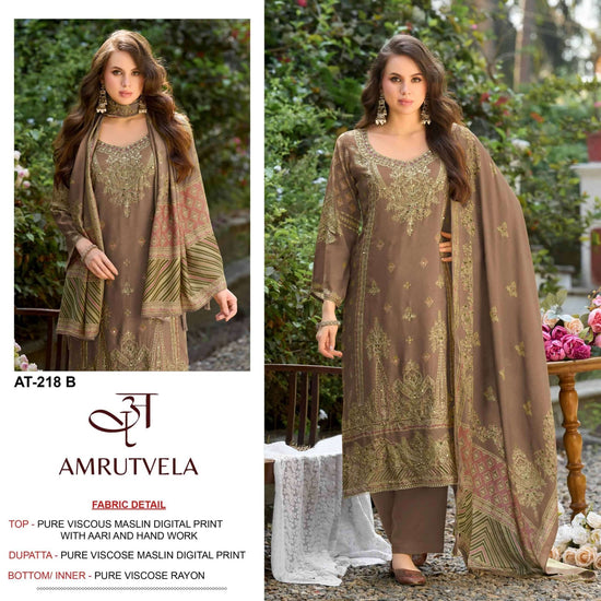 Amrutvela AT - 218 Viscose Muslin Pakistani Suit - Amrah Wholesale