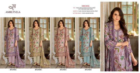 Amrutvela AT-219 Viscose Muslin Pakistani Suit
