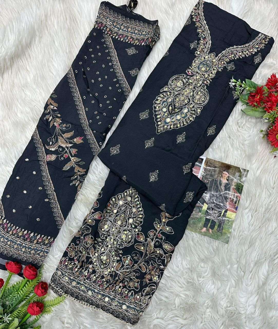 AMRUTVELA AT - 237 Viscose Muslin Pakistani Suit - Amrah Wholesale