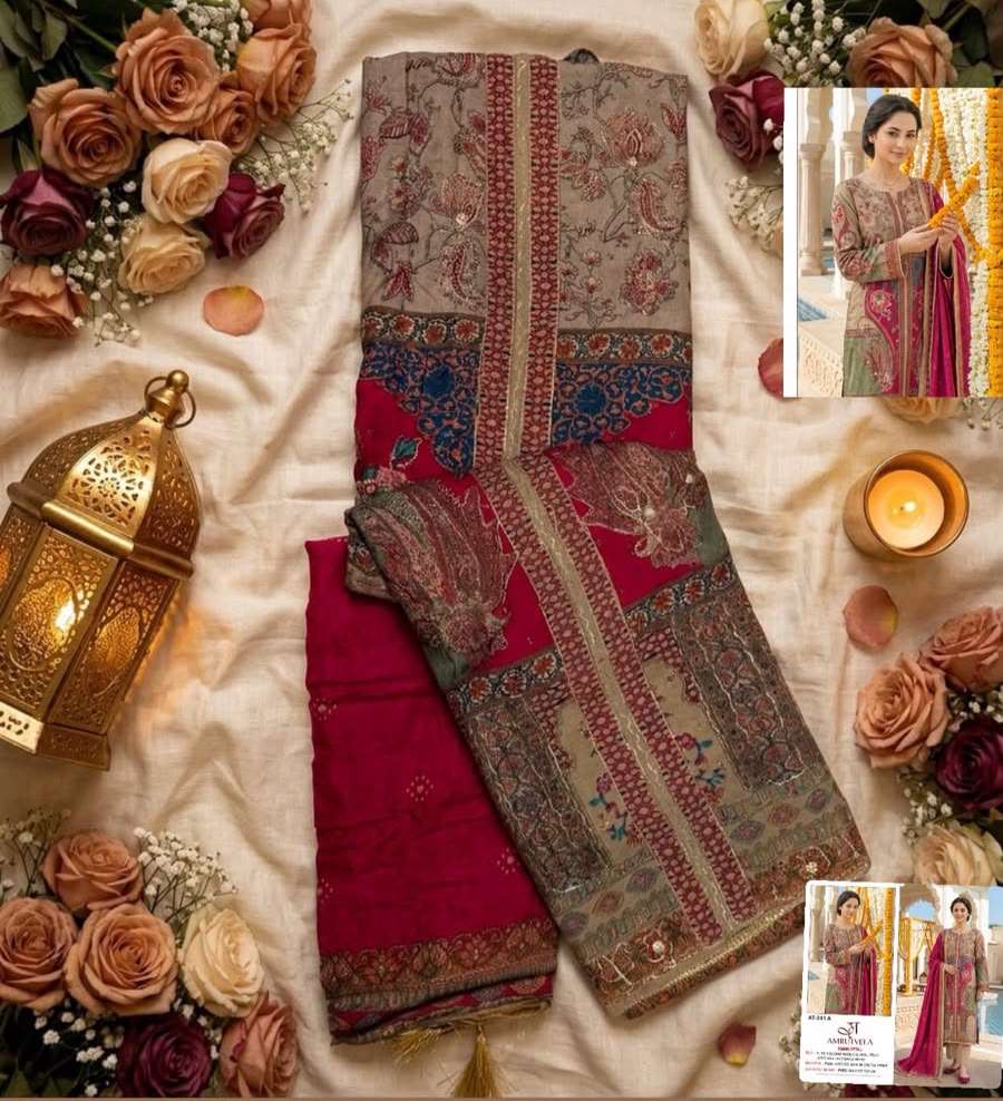 AMRUTVELA AT-241A Viscose Muslin Pakistani Suit
