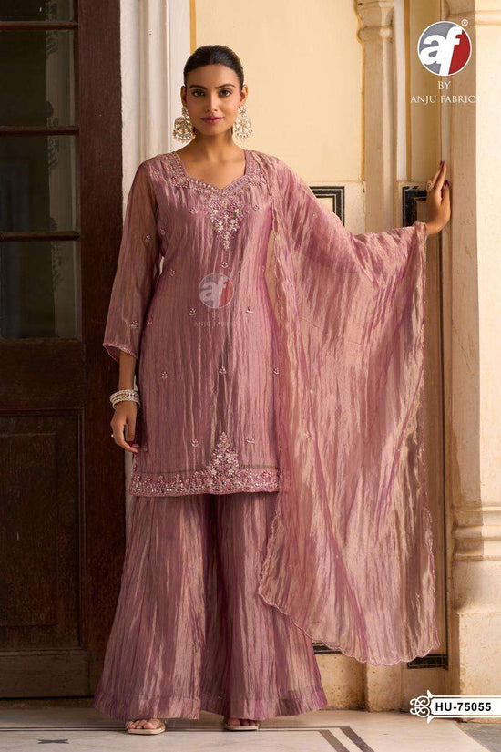 ANJU FABRIC HU-75053 Tissue Organza Festive Salwar Suit Set