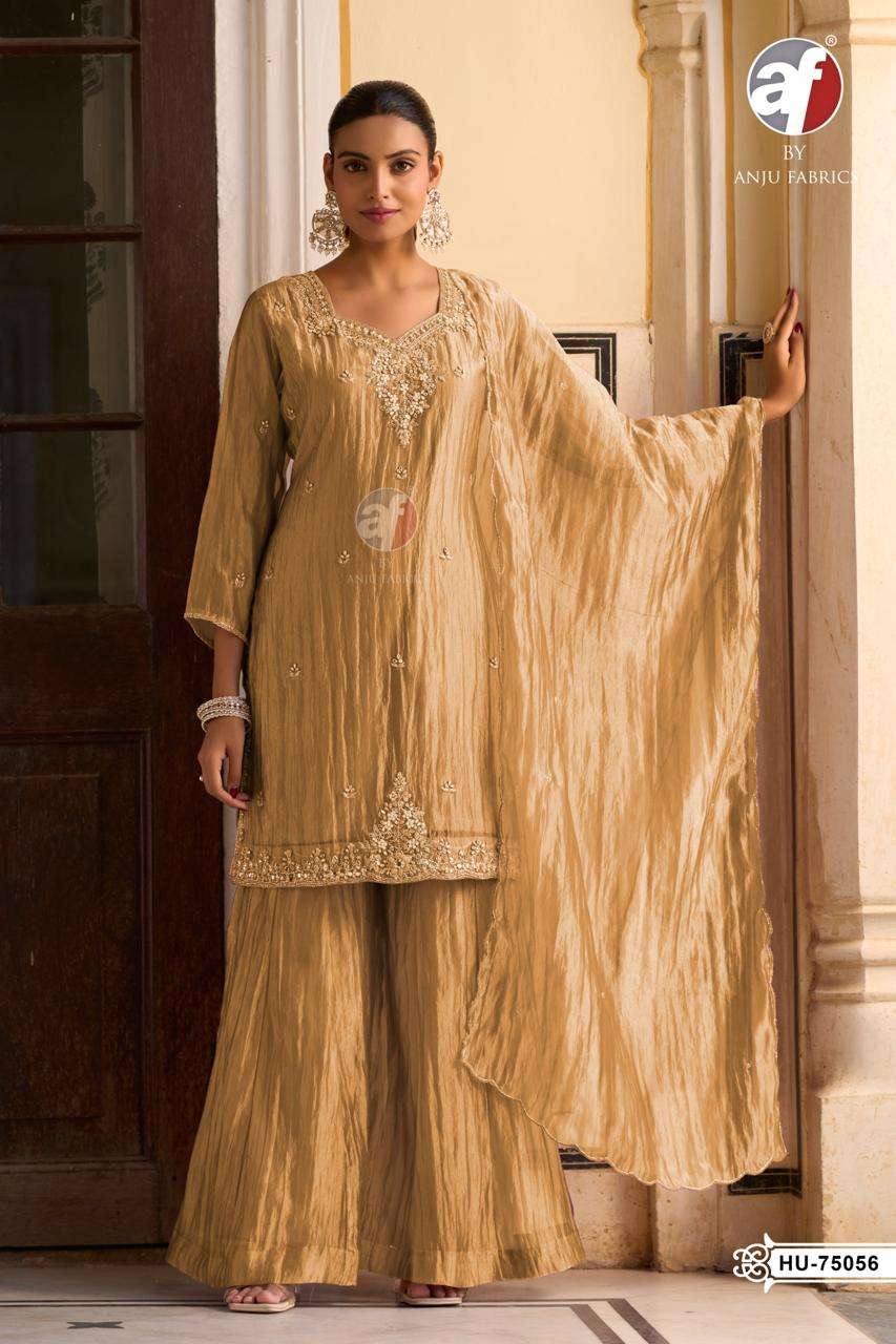 ANJU FABRIC HU-75053 Tissue Organza Festive Salwar Suit Set