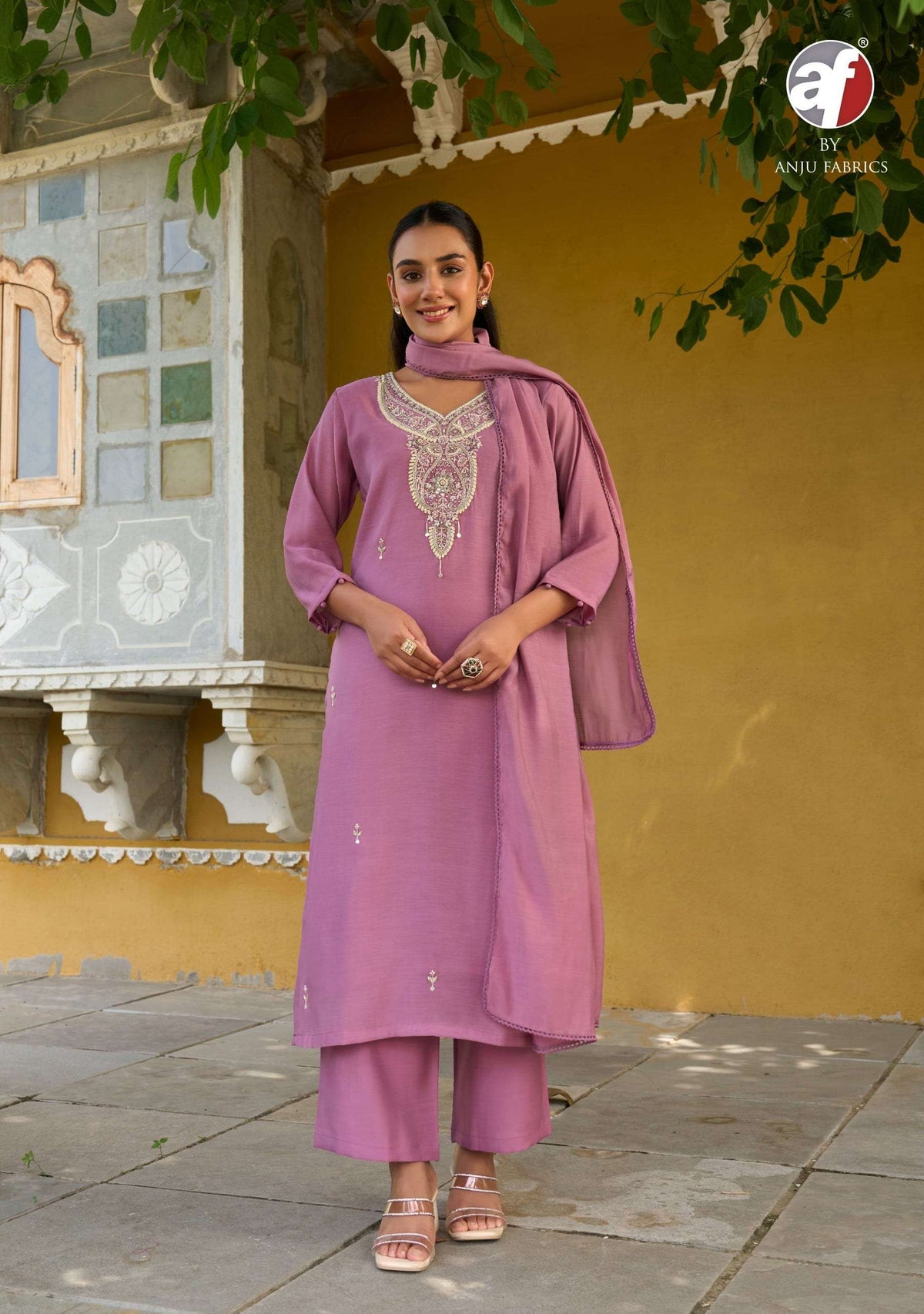 ANJU FABRIC MAYRA VOL-9 Mal Chanderi Embroidered Punjabi Salwar Suit Set