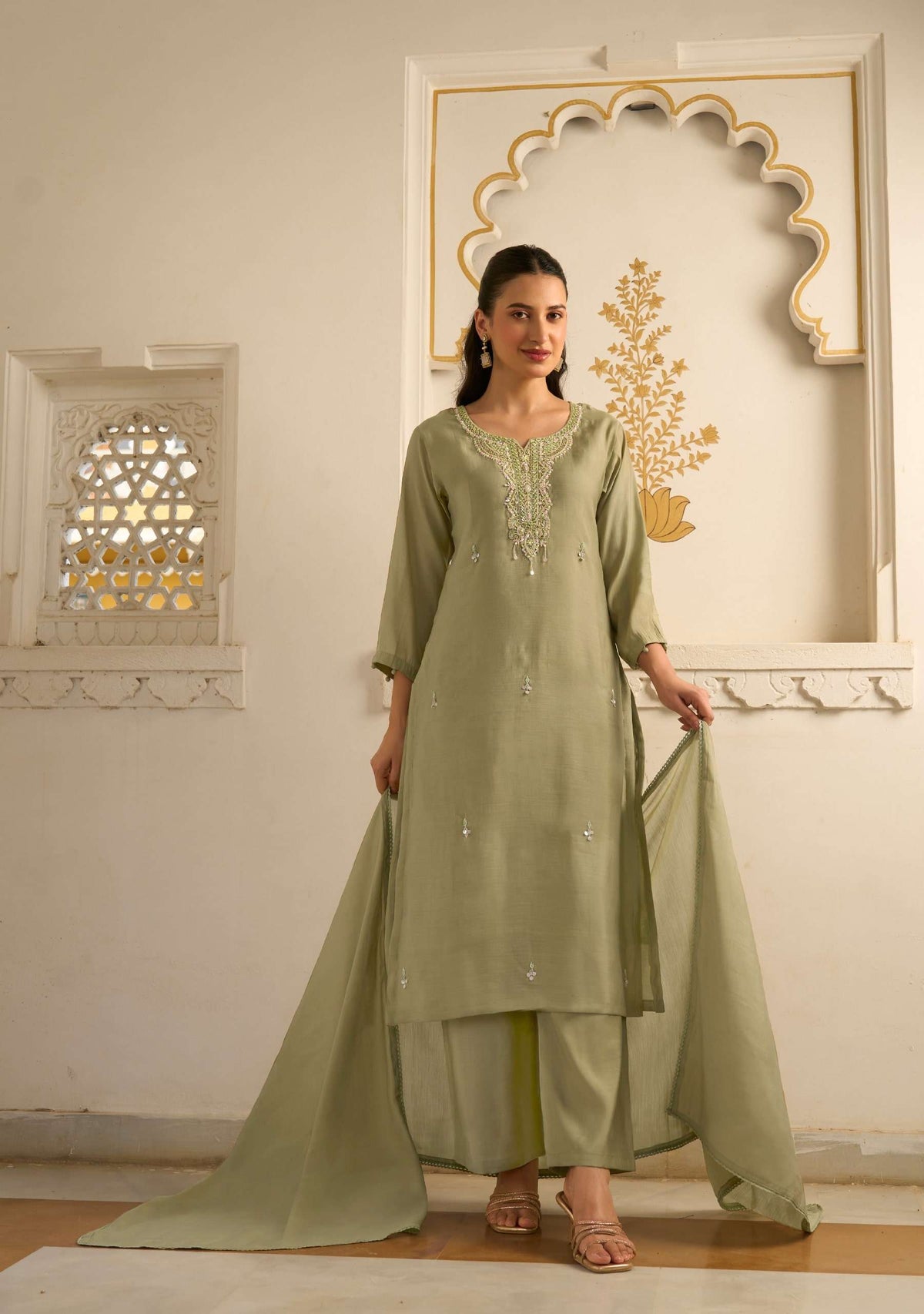 ANJU FABRIC MAYRA VOL-9 Mal Chanderi Embroidered Punjabi Salwar Suit Set