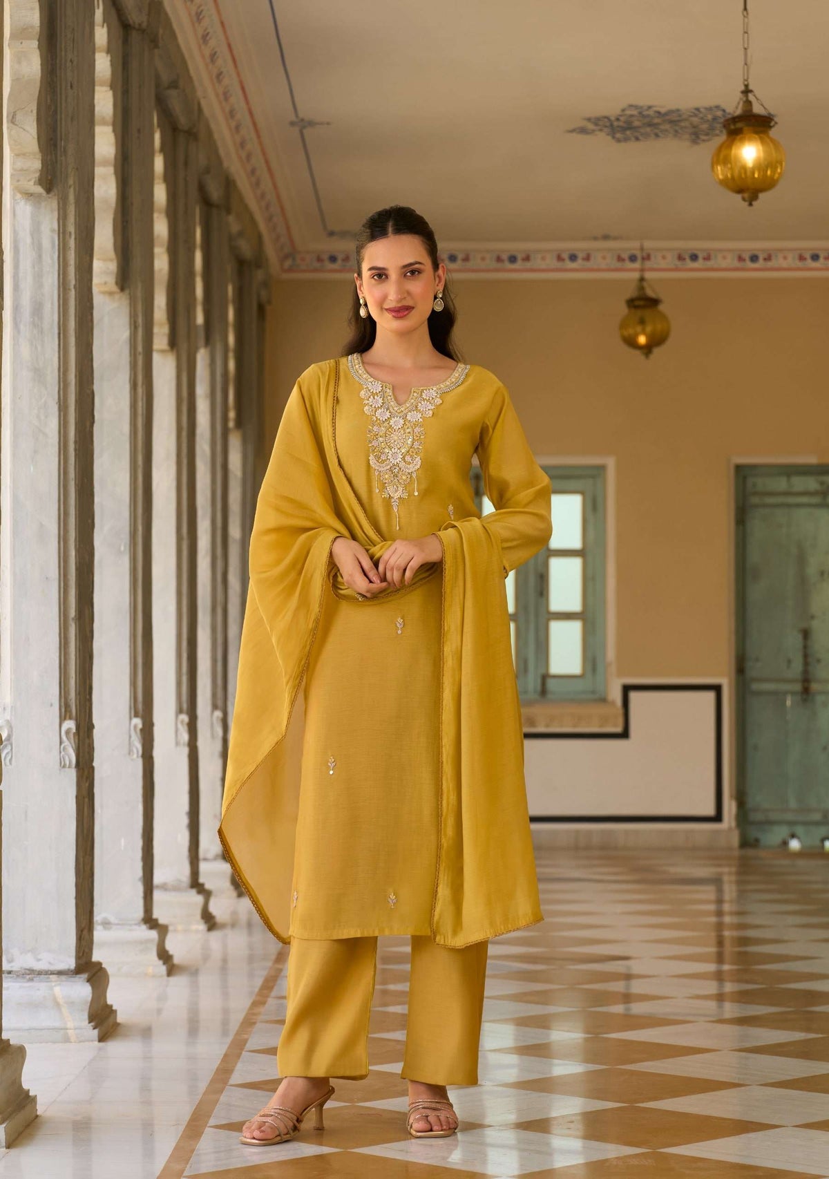 ANJU FABRIC MAYRA VOL-9 Mal Chanderi Embroidered Punjabi Salwar Suit Set