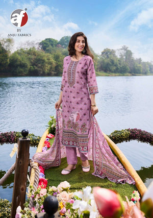 Anju Fabric Pretty Petal Vol-2 Linen Cotton Printed Salwar Suit Set - Amrah Wholesale