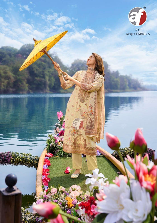 Anju Fabric Pretty Petal Vol-2 Linen Cotton Printed Salwar Suit Set