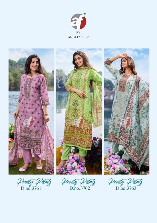 Anju Fabric Pretty Petal Vol-2 Linen Cotton Printed Salwar Suit Set