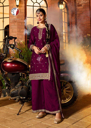 Anju Fabric Saiba Vol-7 Chinon Embroidered Salwar Suit